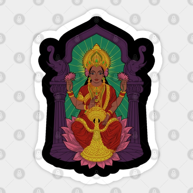 Hindu God - Lakshmi Sticker by Modern Medieval Design